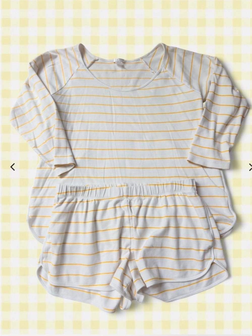 LAKE Yellow Striped Pajama Set